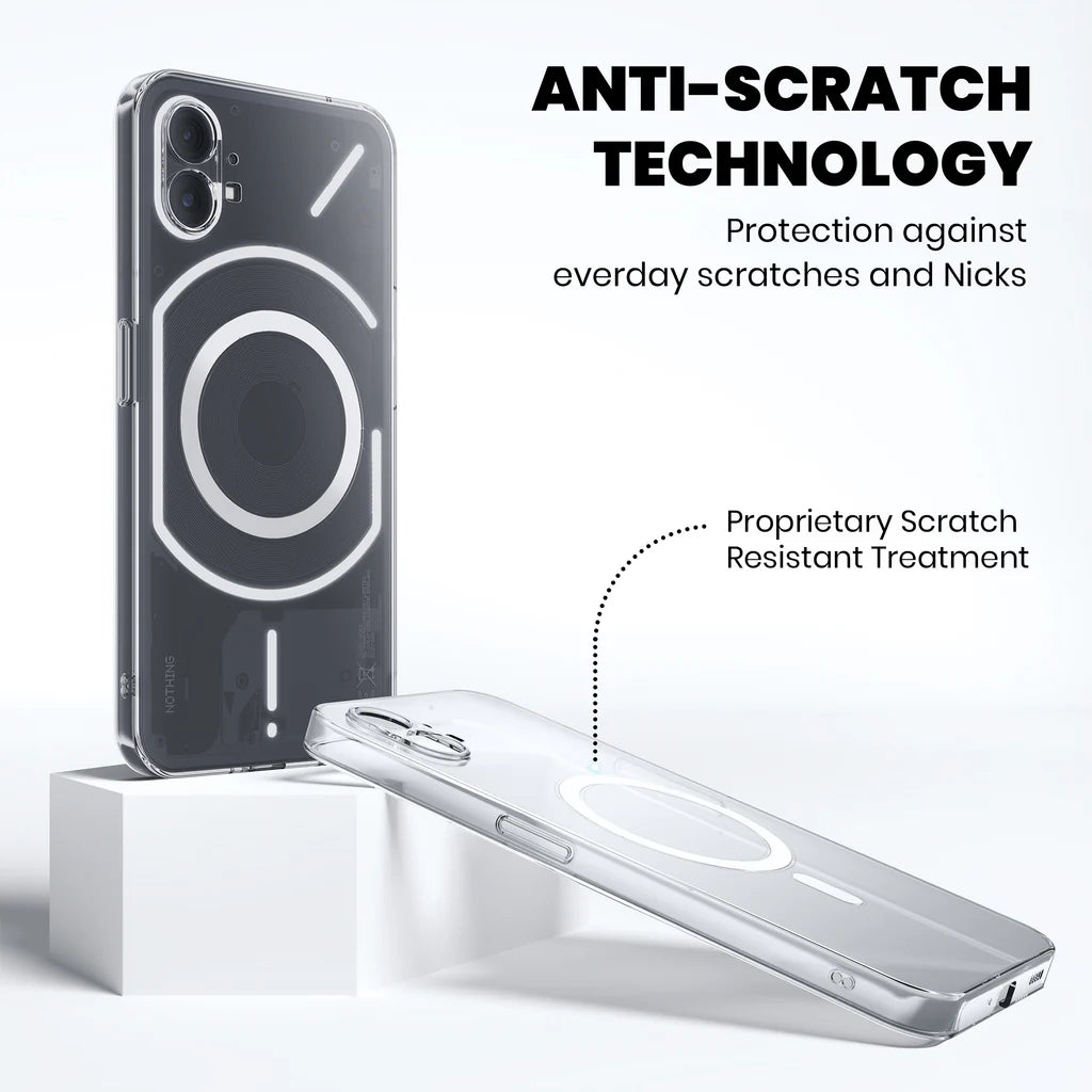 Anti-scratch technology on Crystely Nothing Phone 2 transparent MagSafe back cover