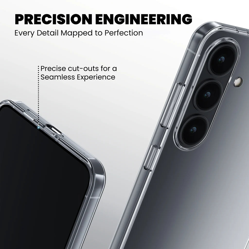 Precision-engineered cutouts seamless button and port access Galaxy S26 Plus clear case
