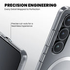 Precision-engineered cutouts on Crystely MagSafe clear case for Galaxy S24 FE