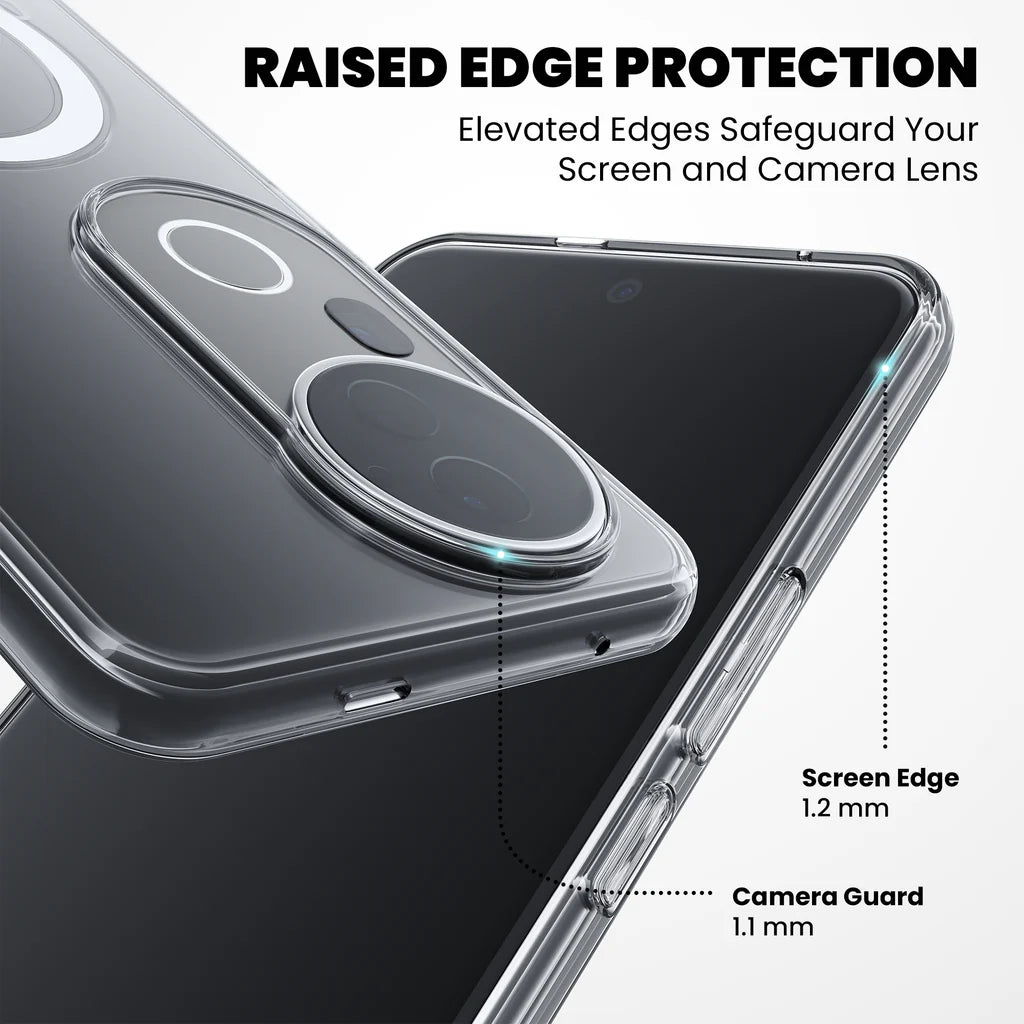 Raised edge protection – 1.2mm screen lip and 1.1mm camera guard on Vivo V40e 5G case