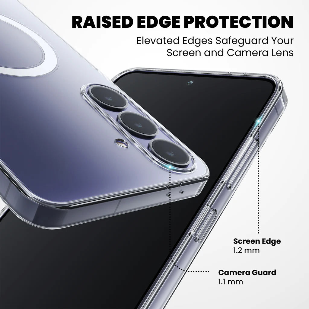Raised edge protection 1.2mm screen lip and 1.1mm camera guard Galaxy S26 case
