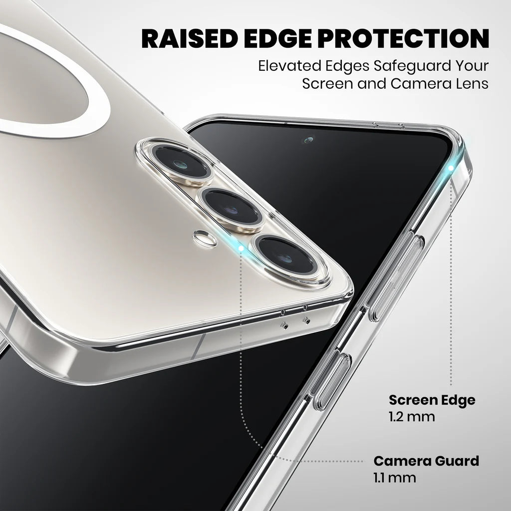Raised edge protection — 1.2mm screen and 1.1mm camera guard on S24 FE