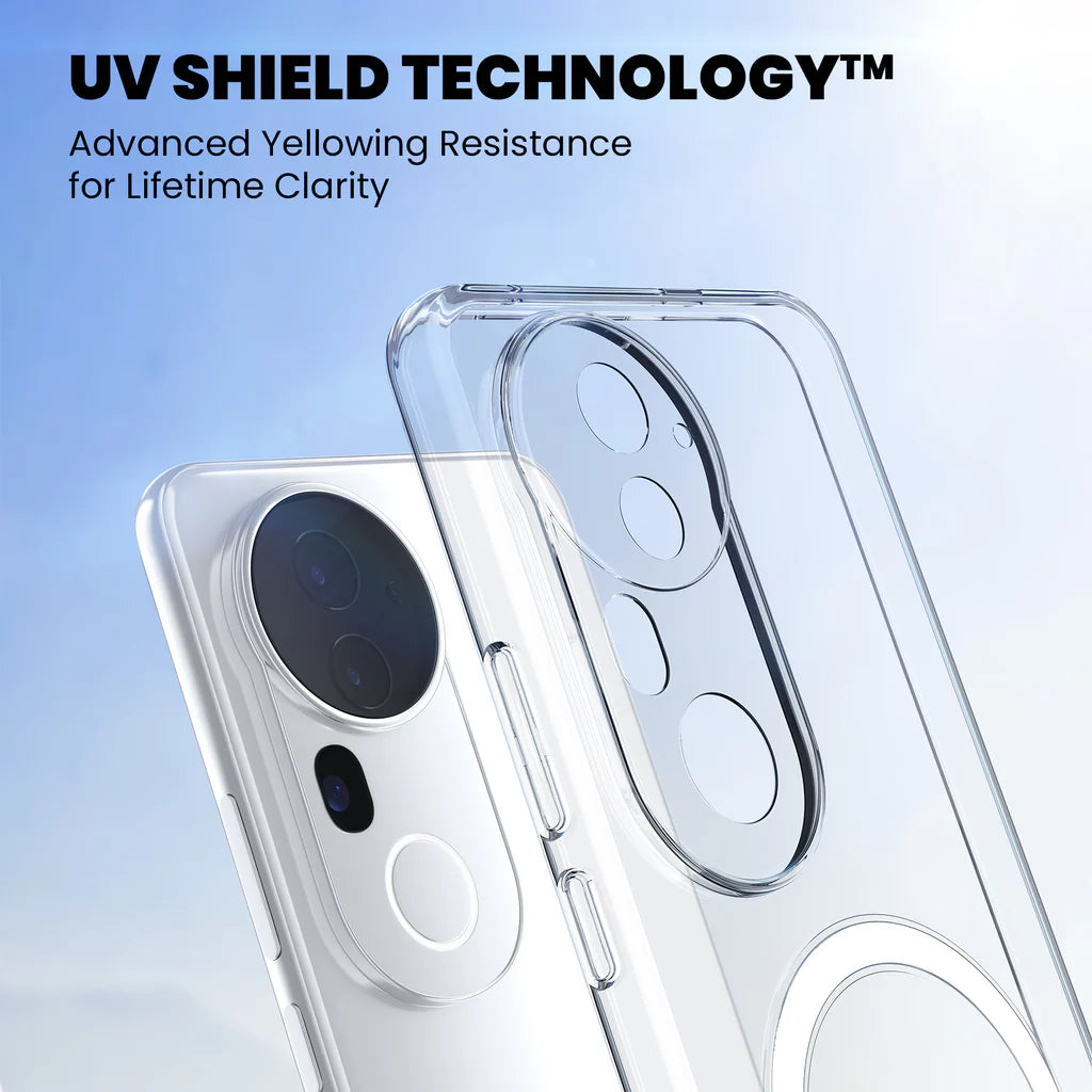 UV Shield Technology – anti-yellow clear case for Vivo V50 by Crystely