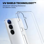 UV Shield Technology clear case resists yellowing on Samsung Galaxy S26 Plus
