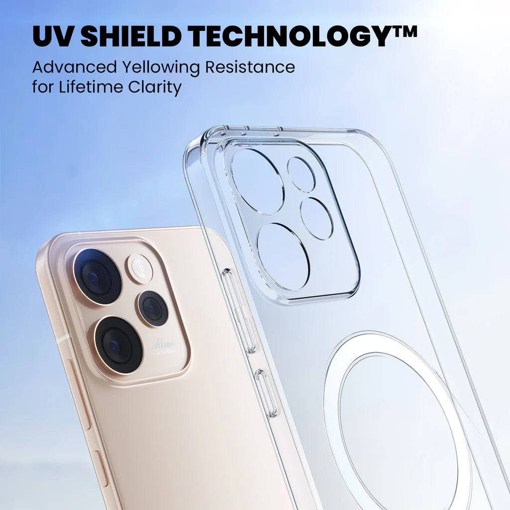 UV Shield Technology™ Clear Case for OPPO Reno15 Pro 5G — Advanced Yellowing Resistance