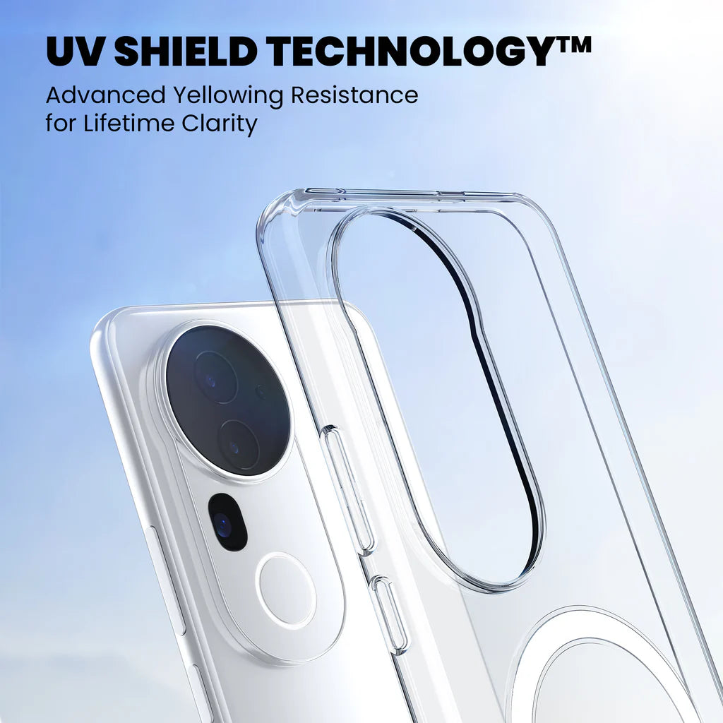UV Shield Technology on Crystely clear case for Vivo V40e 5G – yellowing resistance