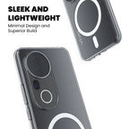 Sleek and lightweight clear MagSafe case for Vivo V40e 5G – front and back view