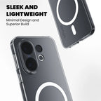 Crystely crystal clear anti-yellow MagSafe case on Vivo V60 – main product view