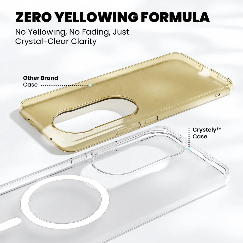 Zero yellowing formula comparison – Crystely case vs other brand clear case