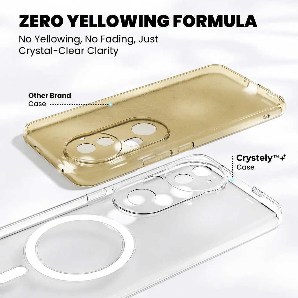 Zero yellowing formula – Crystely Vivo V50 case vs yellowed competitor case