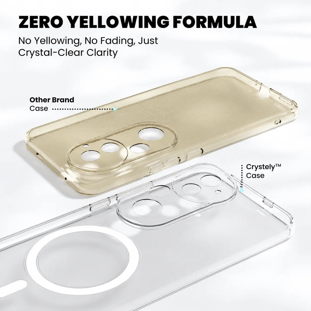 Zero yellowing formula – Crystely Vivo V50e case vs yellowed competitor case