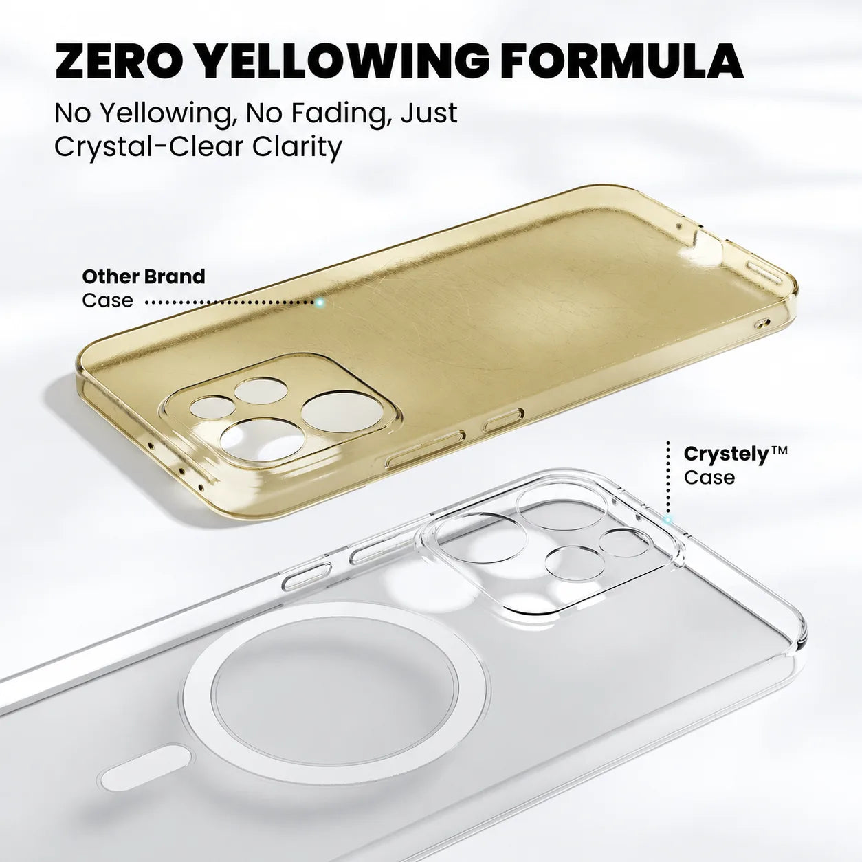 Zero Yellowing Formula — Crystely vs Other Brand Case Comparison for OPPO Reno15 Pro 5G
