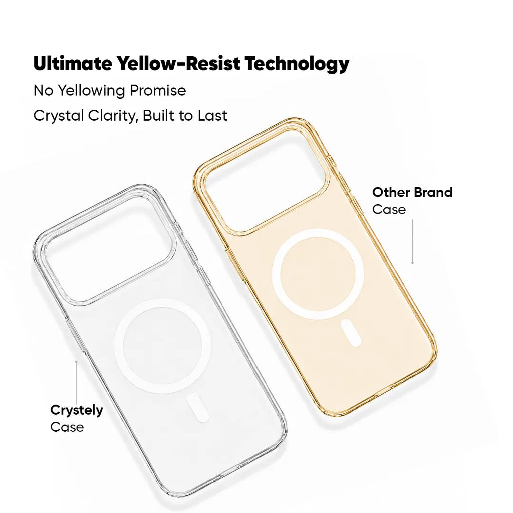 iPhone 17 Pro Max - Anti Yellow MagSafe Clear Case - Crystely