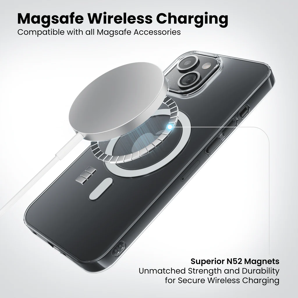 iPhone 15 Anti Yellow Clear MagSafe Case wireless charging 