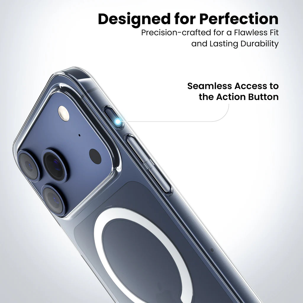 Crystely iPhone 17 Pro Max case Action Button precision cutout