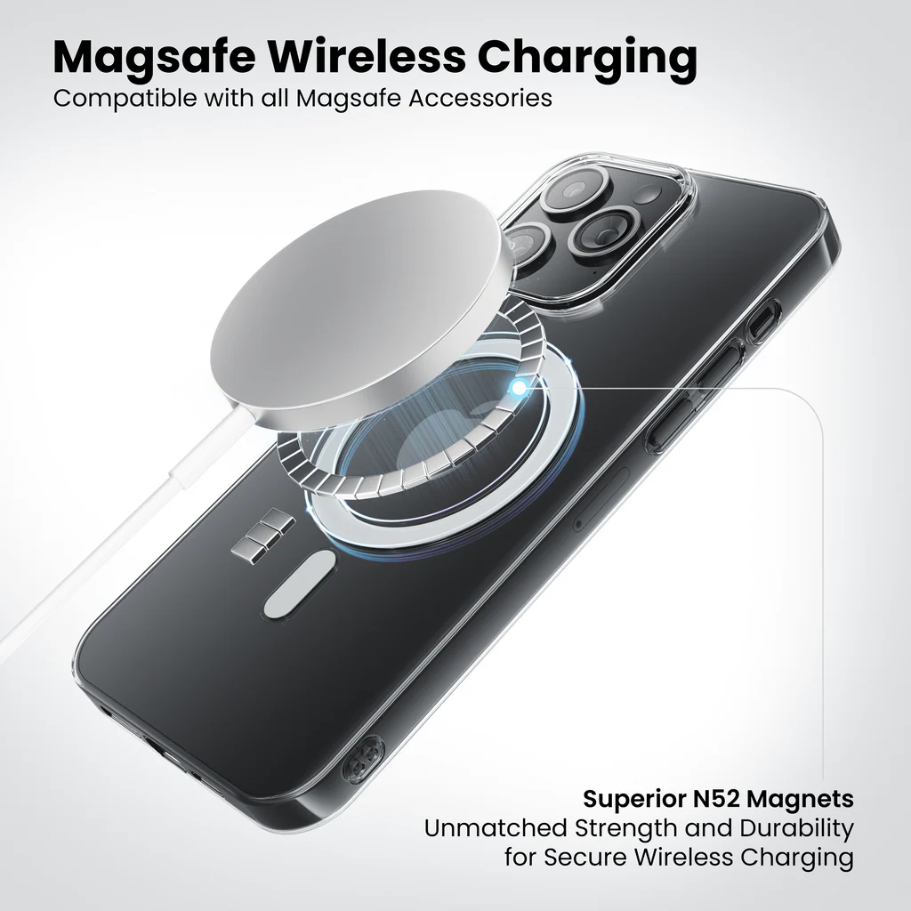 iPhone 14 Pro Anti Yellow Clear MagSafe Case wireless charging 