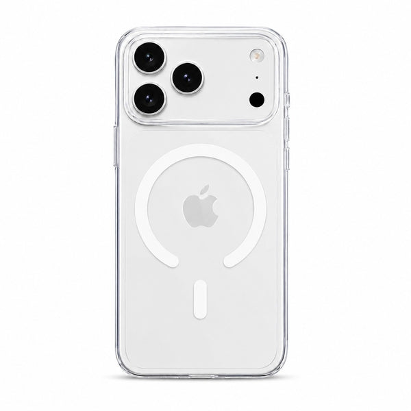 iPhone 17 Pro Max Anti-Yellow MagSafe Clear Case - back view with camera cutout and magnetic ring
