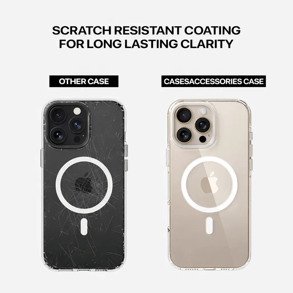 Slim transparent iPhone 15 Pro cover case anti yellow design