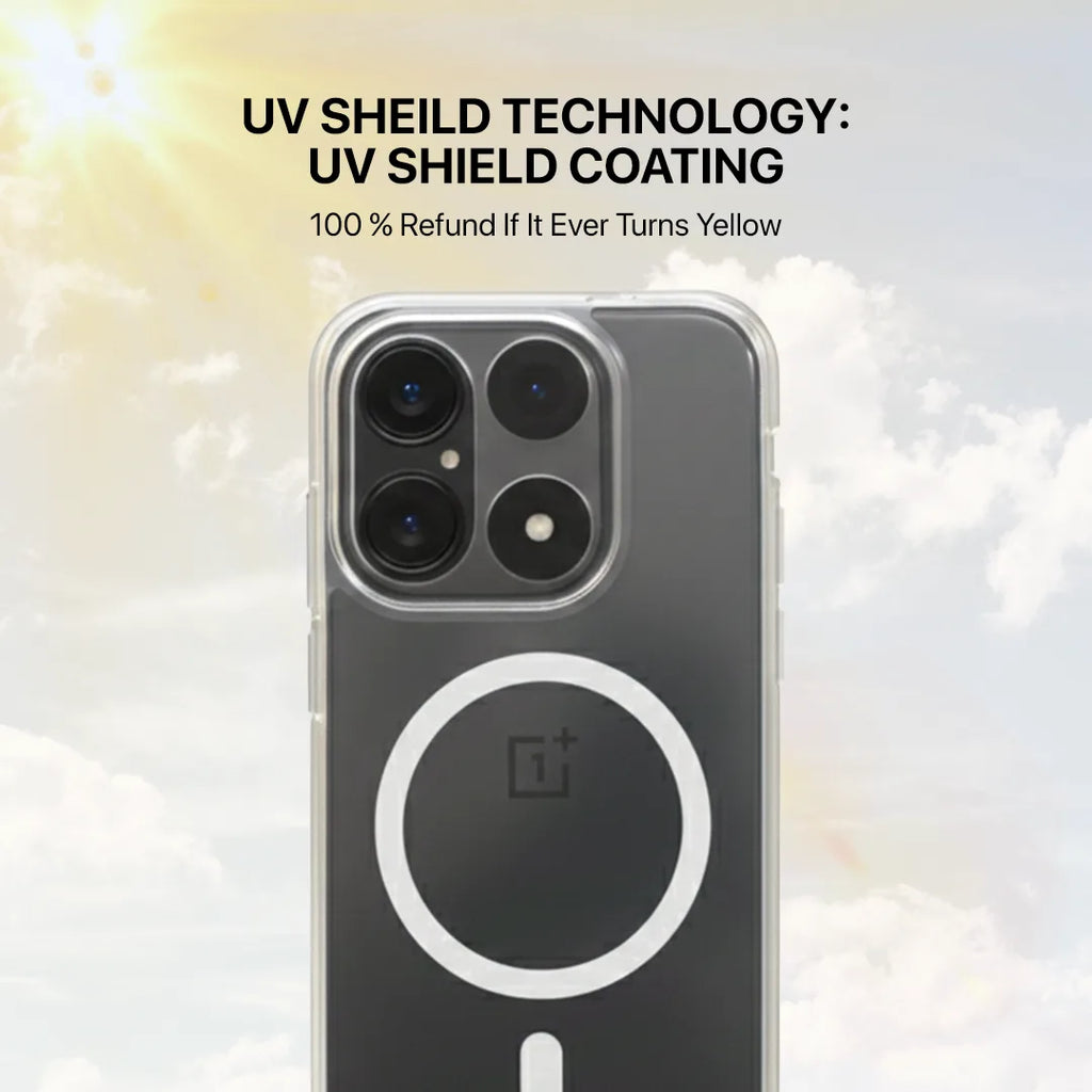 OnePlus 15 crystal clear back cover with MagSafe magnets