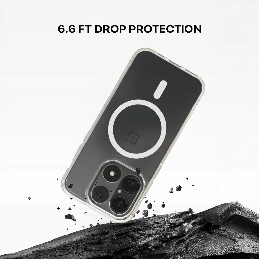 Transparent drop protection case for OnePlus 15