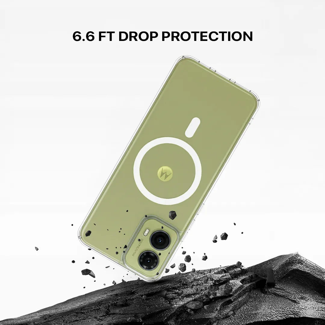Motorola G85 anti yellow clear case detailed view