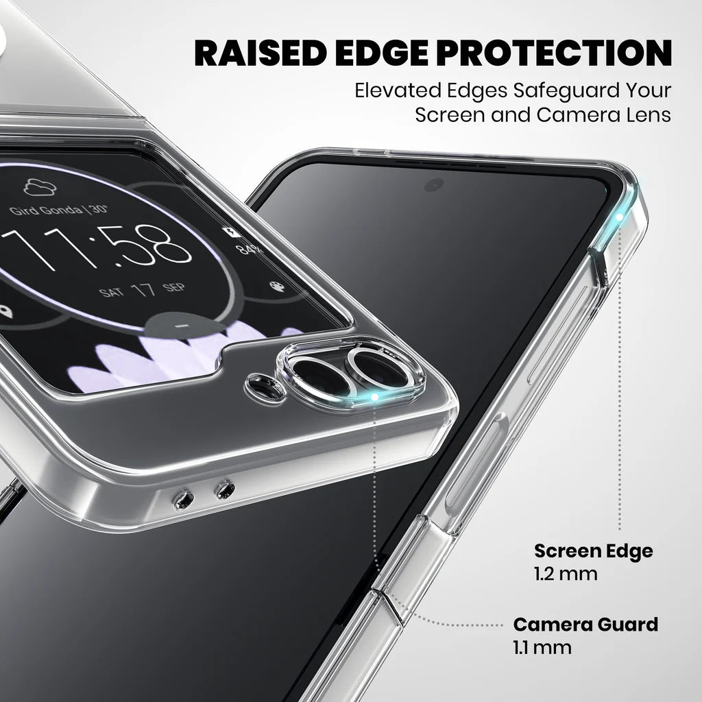 Anti-Yellow Transparent MagSafe Cover – Galaxy Z Flip6 raised edge protection