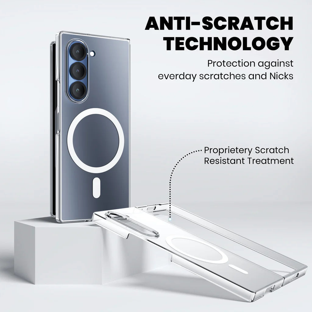 Anti-Yellow MagSafe Clear Case for Samsung Galaxy Z Fold 5 anti scratch technology