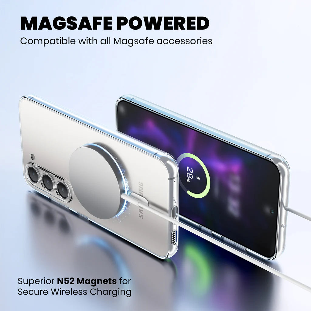 Anti Yellow Magsafe Clear Case Samsung S23 Plus magsafe powered