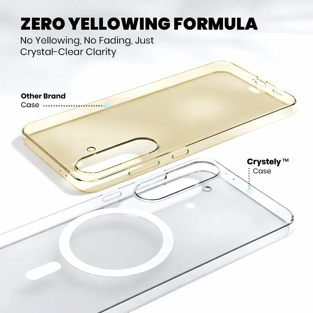 Anti Yellow Magsafe Clear Case Samsung S23 Plus zero yellowing formula