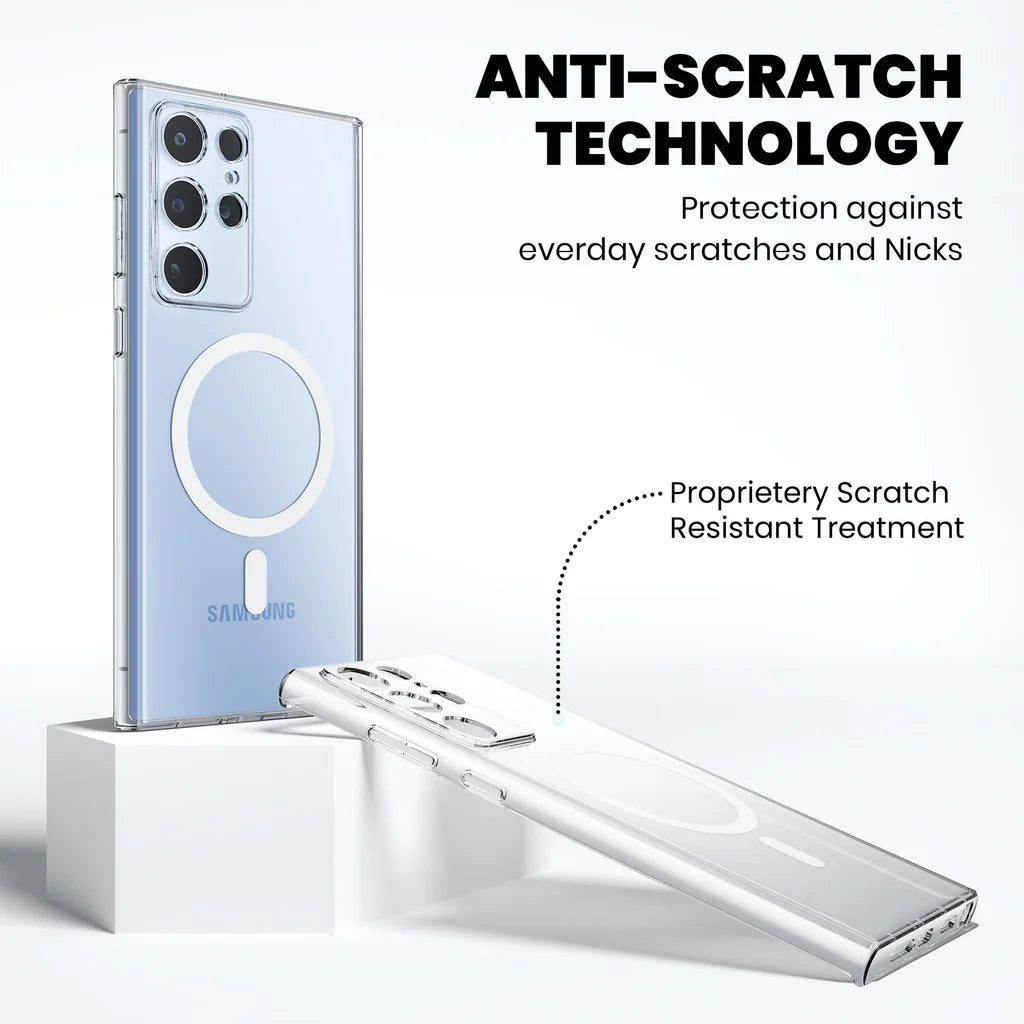 Anti Yellow Magsafe Clear Case Samsung S23 Ultra anti scratch technology 