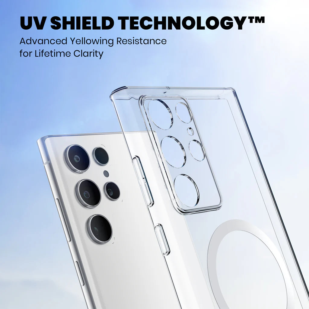Anti Yellow Magsafe Clear Case Samsung S23 Ultra uv shield technology 