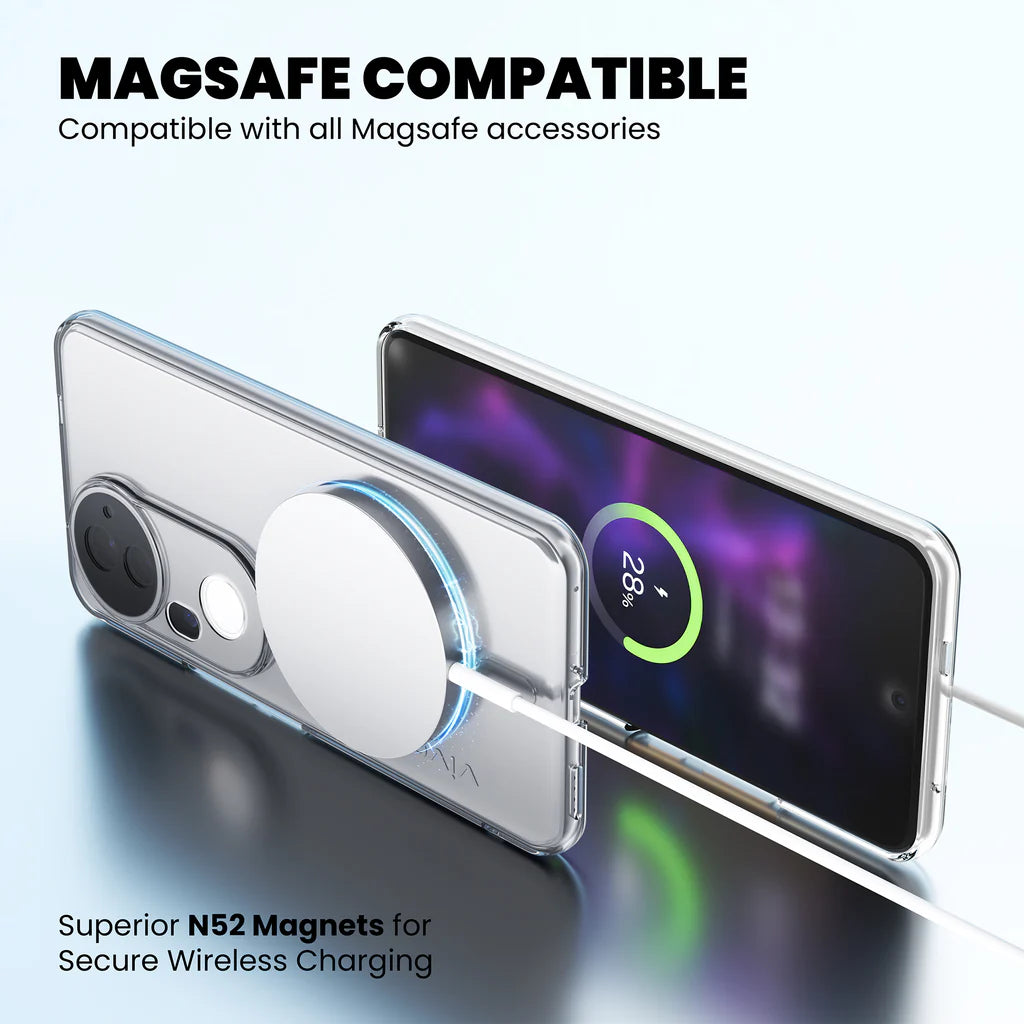 Anti-Yellow MagSafe Clear Case for Vivo T4 Ultra