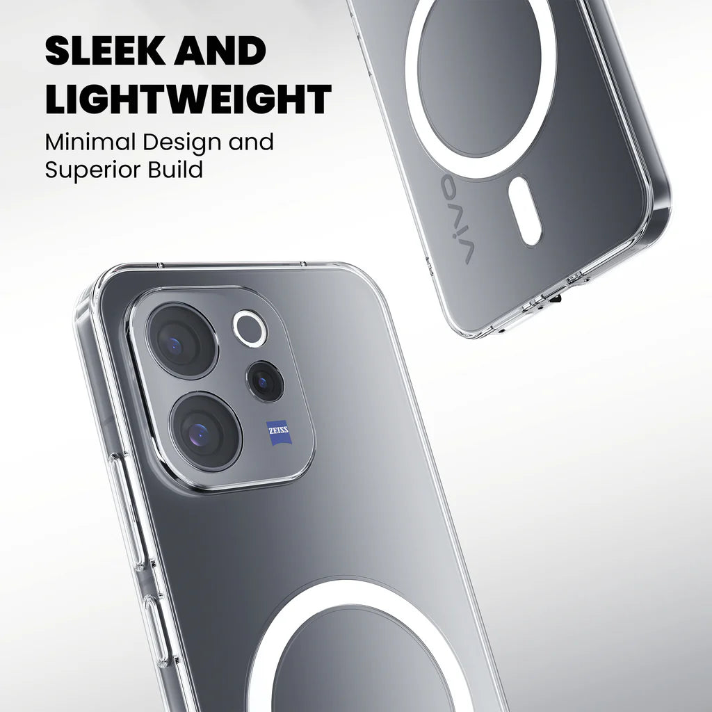 Slim lightweight MagSafe clear case Vivo V70 E – minimal design superior build
